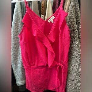 Monteau Fuchsia Ruffle Camisole